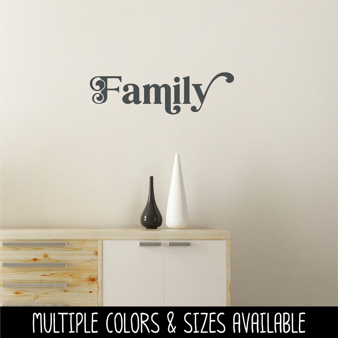 Chunky Family Heart Vinyl Decal -family Wall Sticker - Family Sticker ...