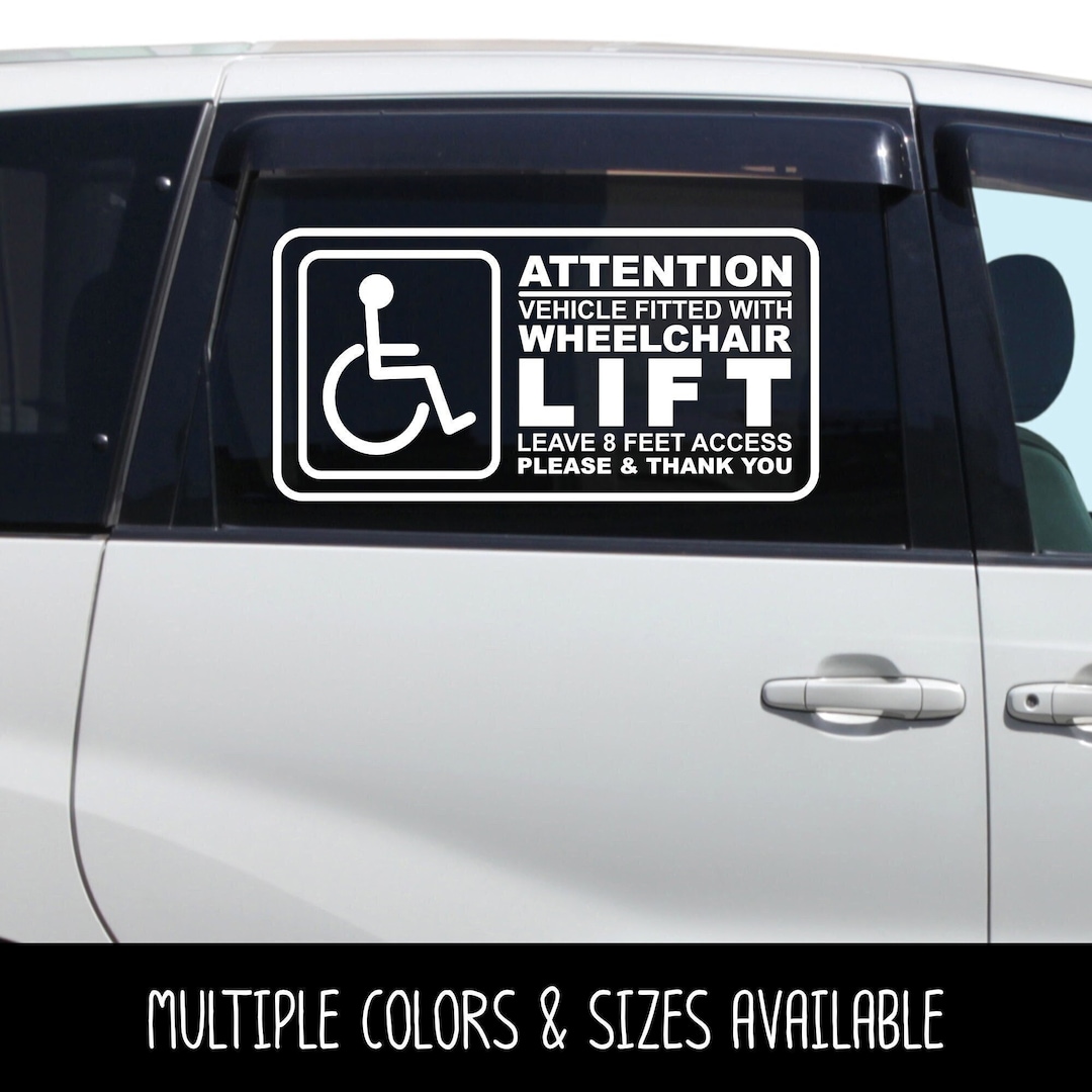 Handicap Wheelchair Lift Access Decal, Wheelchair, Disabled, Signage