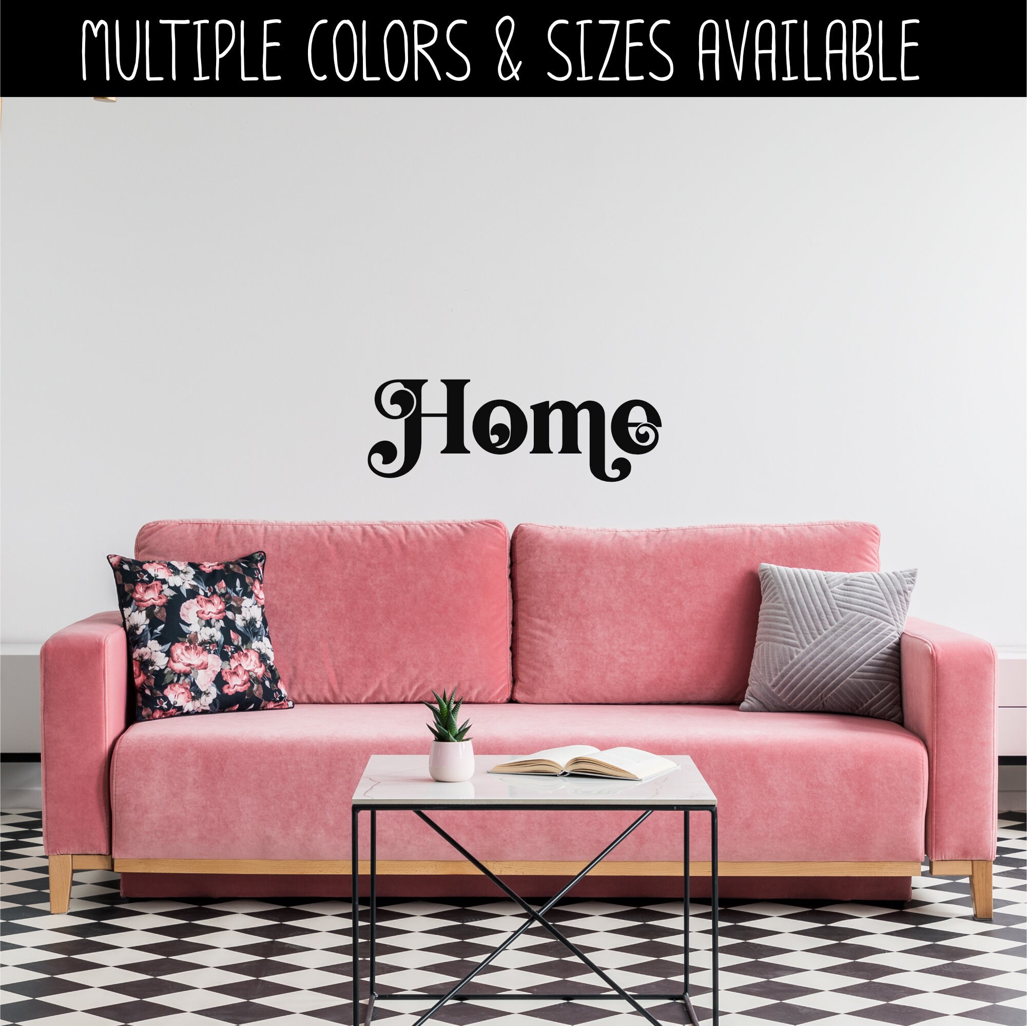 Chunky Home Vinyl Decal - Home Sticker - Home Door Decal - Home Window ...