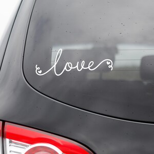 Cursive Love Heart Vinyl Decal Love Car Decal Love Sticker Love Wall Sticker Love Wall Vinyl Decal Cursive Love Laptop Sticker image 3