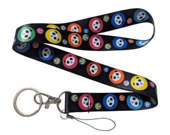 Lanière porte-clés arc-en-ciel panda
