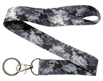 Lanière porte-clés camouflage noir gris