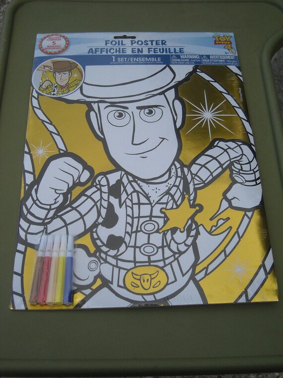 Foil Poster Coloring Sheet With Markers Disney Pixar Toy Story 4 Woody New