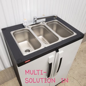 Portable NSF sink mobile Self contained Hot Water concession three 3 COMPARTMENT