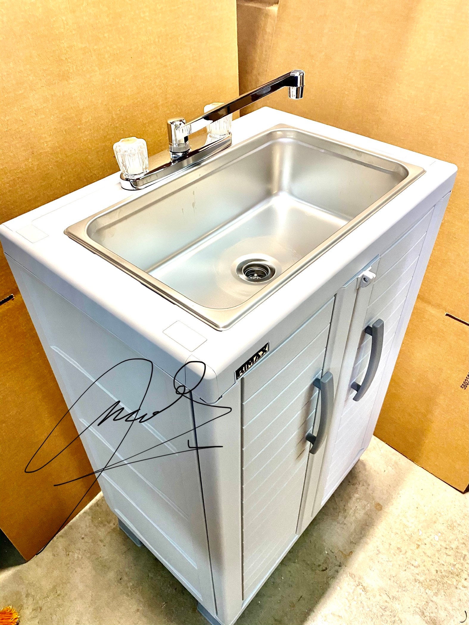 Yescom Fregadero portátil de lavado a mano con dispensador de jabón y  soporte para toallas, capacidad de agua, estación de lavado de manos, HDPE