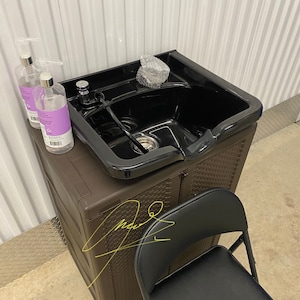 Backwash Shampoo Bowl Sink Beauty Spa Salon Equipment Portable Station Unit 110V Brown