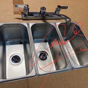 Standard 3 Compartment Sink Set For Portable Concession Sinks