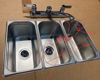 Standard 3 Compartment Sink Set For Portable Concession Sinks