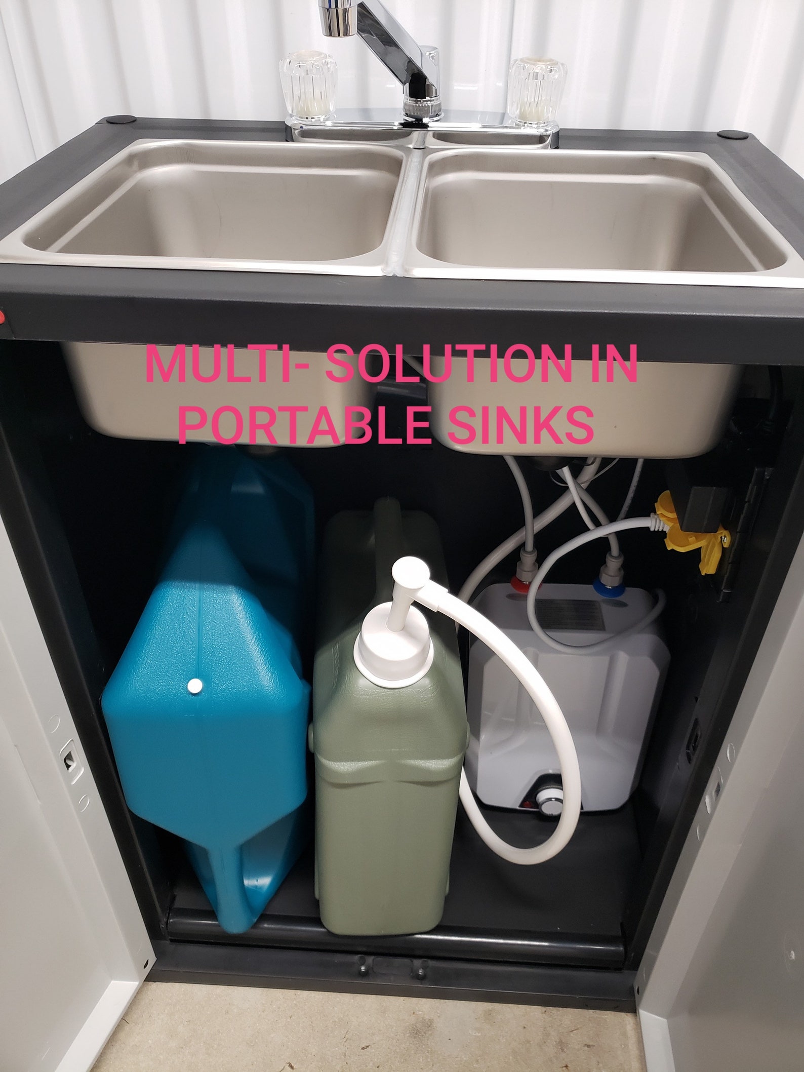 Portable DOUBLE sink mobile Self contained Hot and cold Water Etsy Portable DOUBLE sink mobile Self contained Hot and cold Water Etsy
