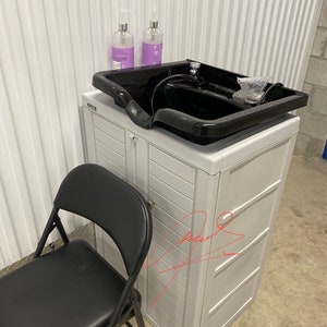 Backwash Shampoo Bowl Sink Beauty Spa Salon Equipment Portable Station Unit 110V image 8