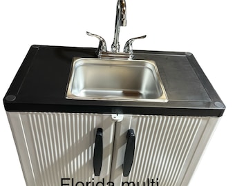 Portable Hand Wash Sink with Hot and Cold Water with NSF Parts 110V ( Side Sink)