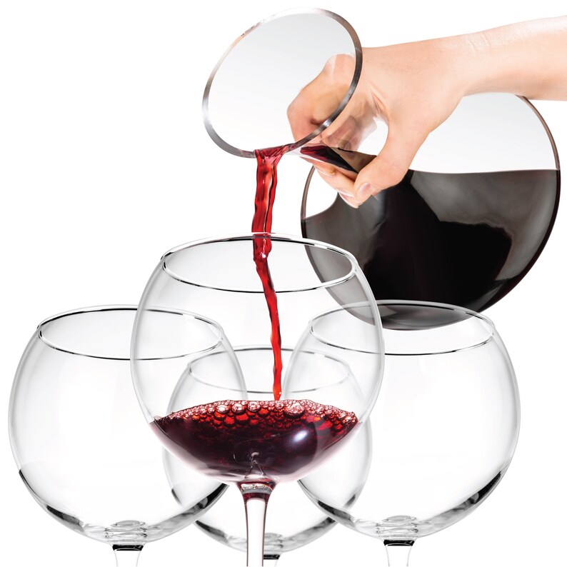 Crystal Wine Balloon Glasses Set of 4 Red or White Wine Etsy