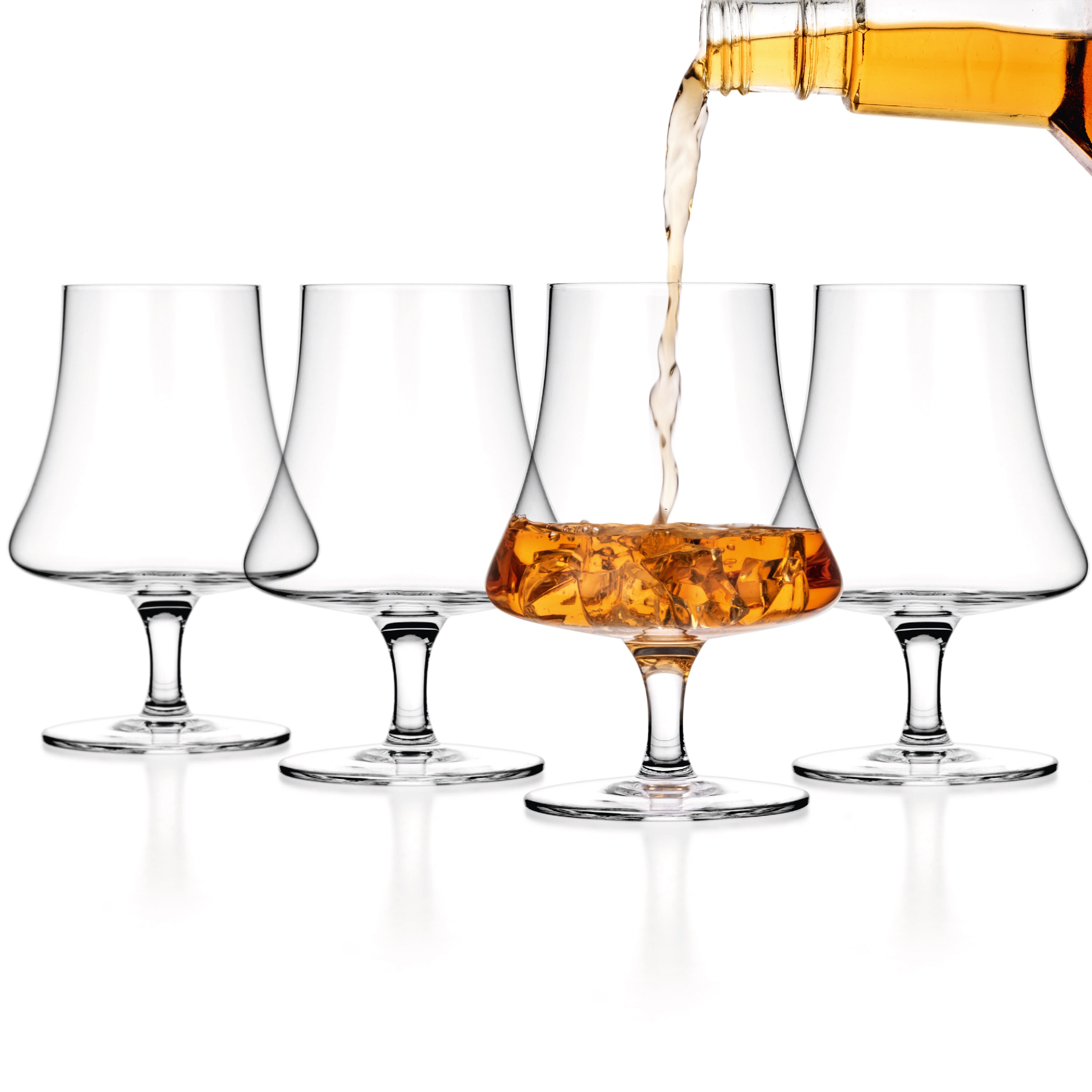 Luxbe Bourbon Whisky Crystal Tasting Glasses Snifter, Set of 4