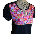 Graphic T-SHIRT, MOMA -esque, Upcycled, Fits Women S-M, Kandinsky Like, Mother's Day, Best Graphic Tee, Best Friend T, One of a Kind