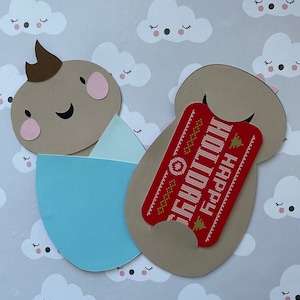 Titular de la tarjeta de regalo para niña/niño - Tarjeta de regalo para baby shower - Personalizable