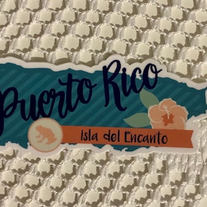 Puerto Rico Island- Isla del Encanto Matte Sticker or Weather proof Vinyl