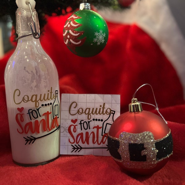 Coquito for Santa Vinyl Decal - Permanent Vinyl