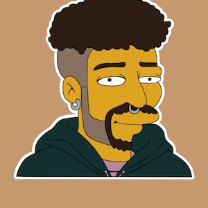 Bad Bunny Simpson PNG, Cartone Animato Bad Bunny PNG, Digitale, Bad Bunny, PNG File
