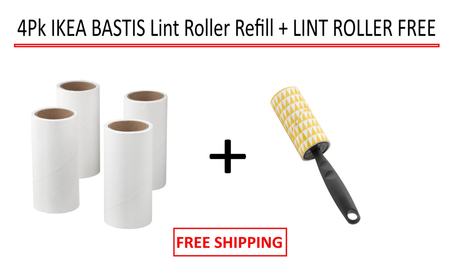 4Pk IKEA BASTIS Lint Roller Refill LINT roller free Etsy