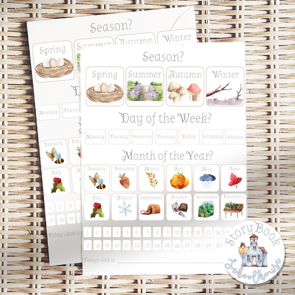 Southern Hemisphere Perpetual Calendar for Each Child to Use | Montessori |Waldorf Seasonal Art | Homeschool |Circle Time Classroom Calendar