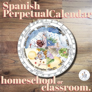 Spanish Waldorf Perpetual Calendar for Homeschool or Classroom Montessori