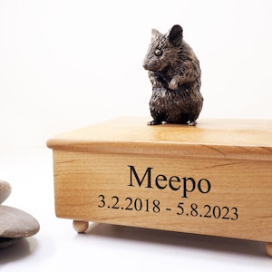 Hamster, Hamster Urne, Urne mit Gravur, Benutzerdefinierte Gedenkurne für Hamster, Hamster Urne Schatulle, Hamster Figur, Anpassen mit Gravur