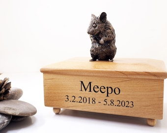 Hamster Urne mit Gravur: Individuell gefertigte Tier Gedenkstätte, Massivholz Schatulle