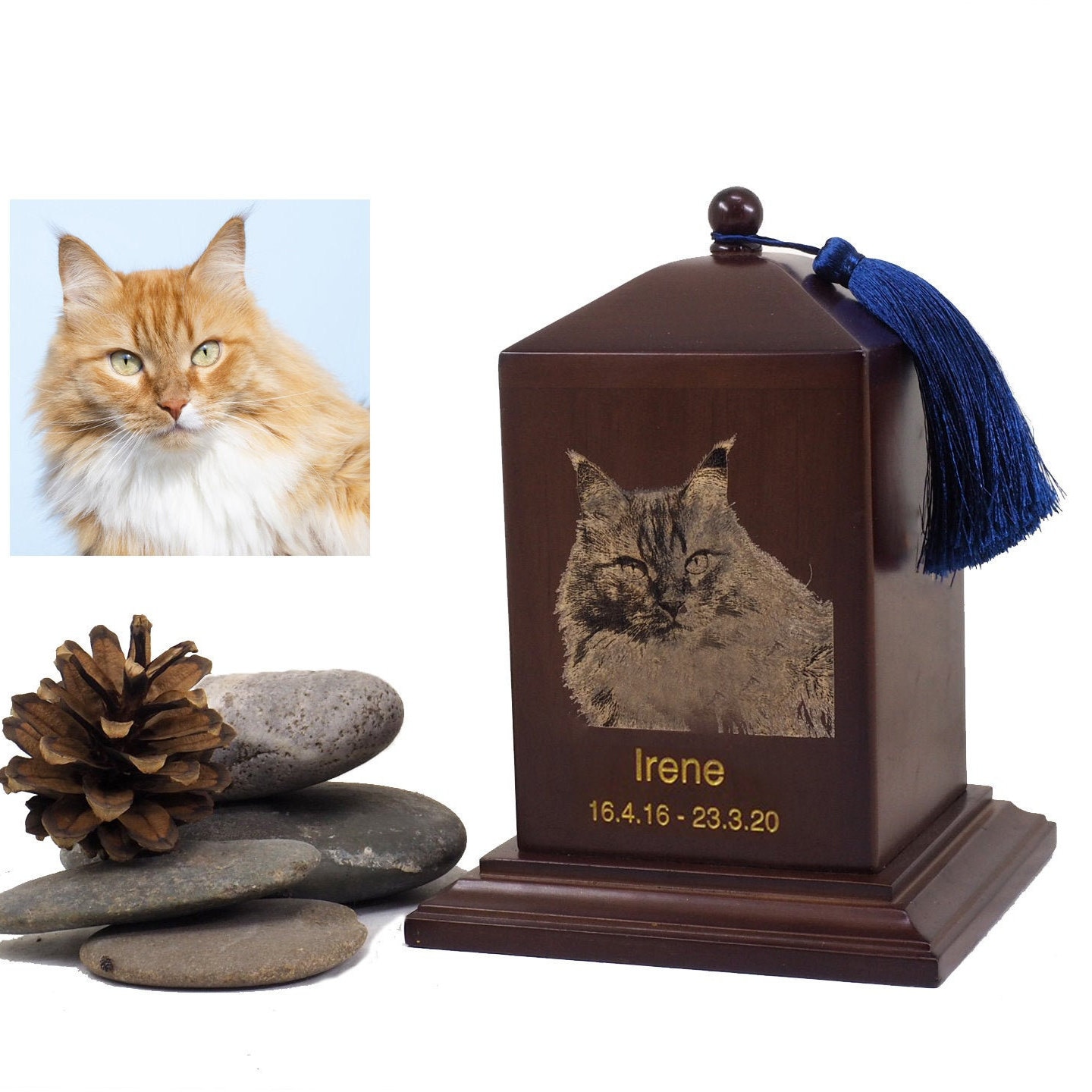 Cat Cat Urn Custom Cat UrnCat Ashes Urn Engraved Memorial Etsy