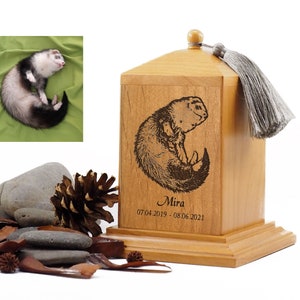 ferret Urn, Custom ferret Urn, Small Urn, ferret Urn, Ashes Urn Engraved, Memorial Custom Urn for ferret, Pet Memorial, ferret pet gift