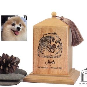 Pomeranian dog urn, Dog Urn, Pomeranian, Pet Urn, Custom Dog Urn, Engraved, Zwergspitz urn  , Engraved, customize Pomeranian urn