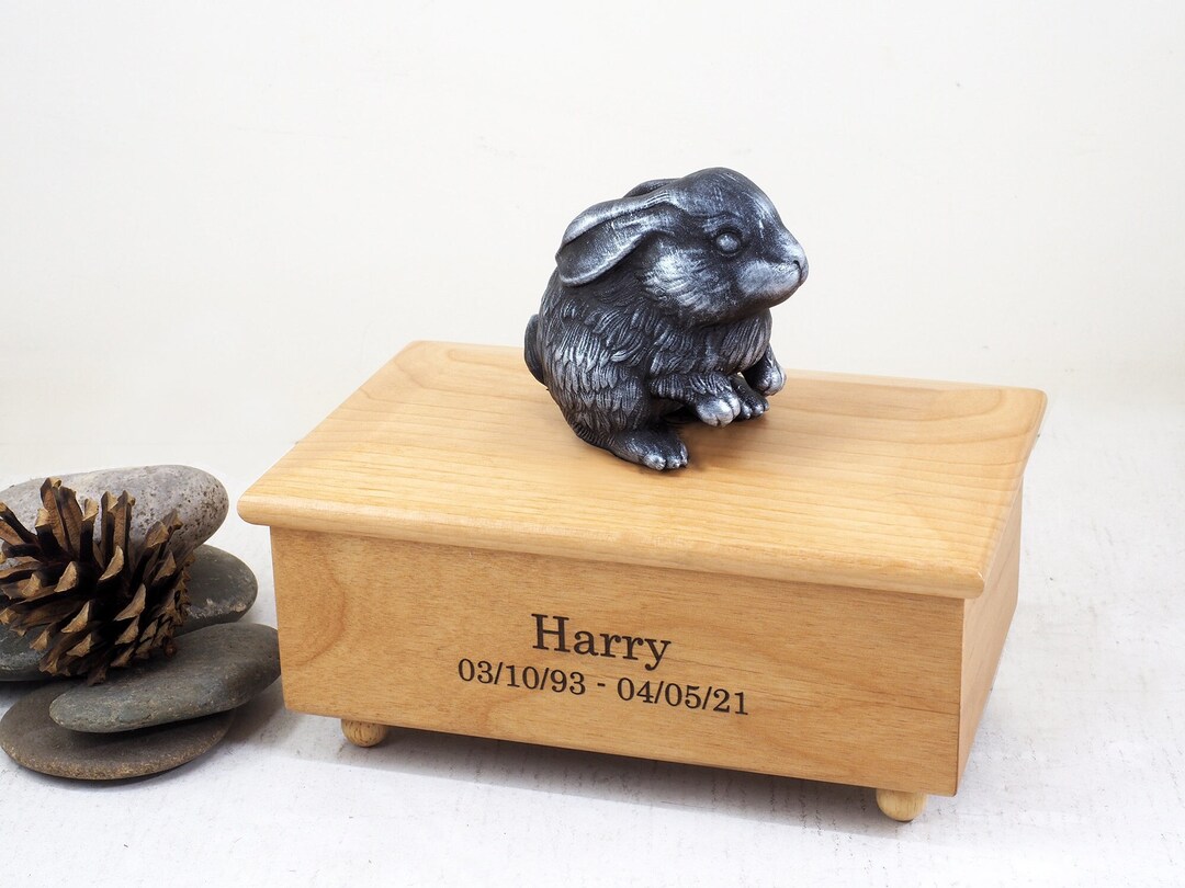 Bunny, Rabbit Urn, Ashes Urn Engraved, Memorial Custom Urn for Rabbit ...