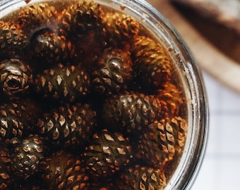 Natural handmade pine cone jam from Ukraine, corporate gifts