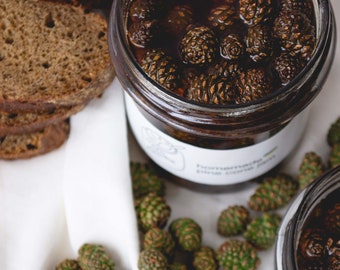 Natural craft pine cone jam made in Ukraine family production