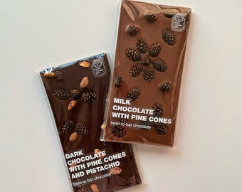 Natural handmade chocolate with real pine cones 120 g