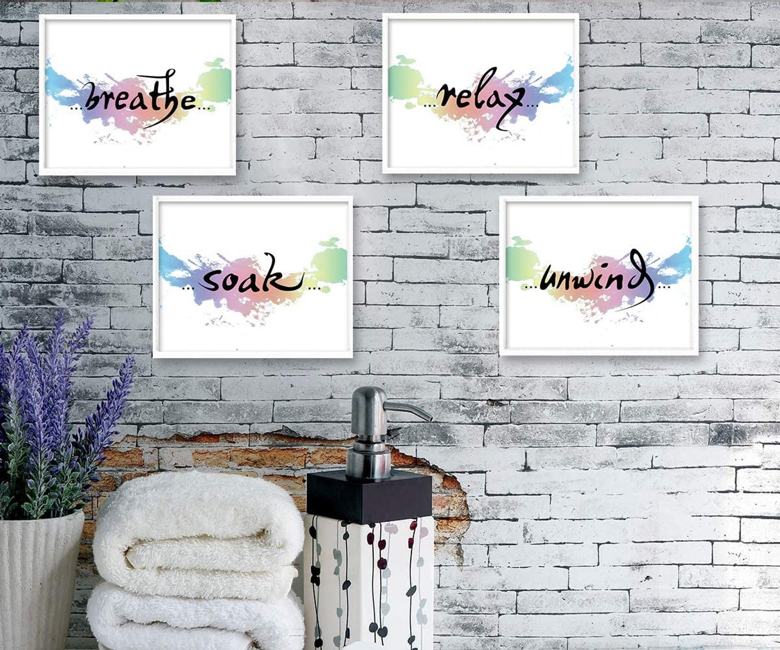 Relax Soak Unwind Breathe Wall Art Prints Unframed 8x10 Etsy