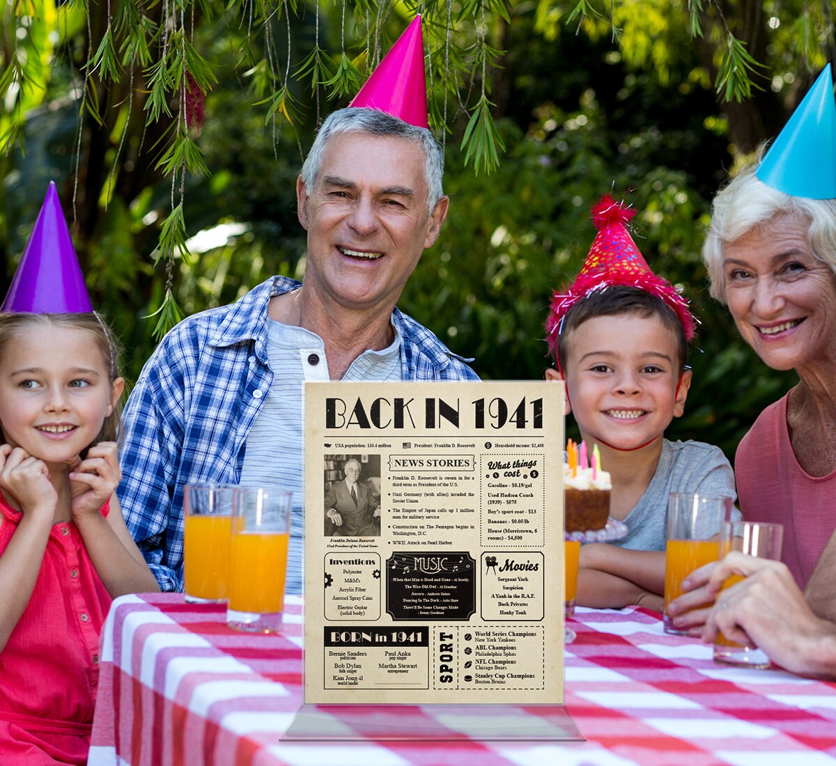 Back in 1941 Birthday Poster for Grandma and Grandpa 82nd - Etsy