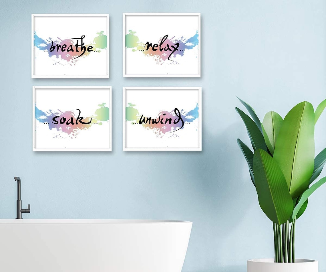 Relax Soak Unwind Breathe Wall Art Prints Unframed 8x10 Etsy