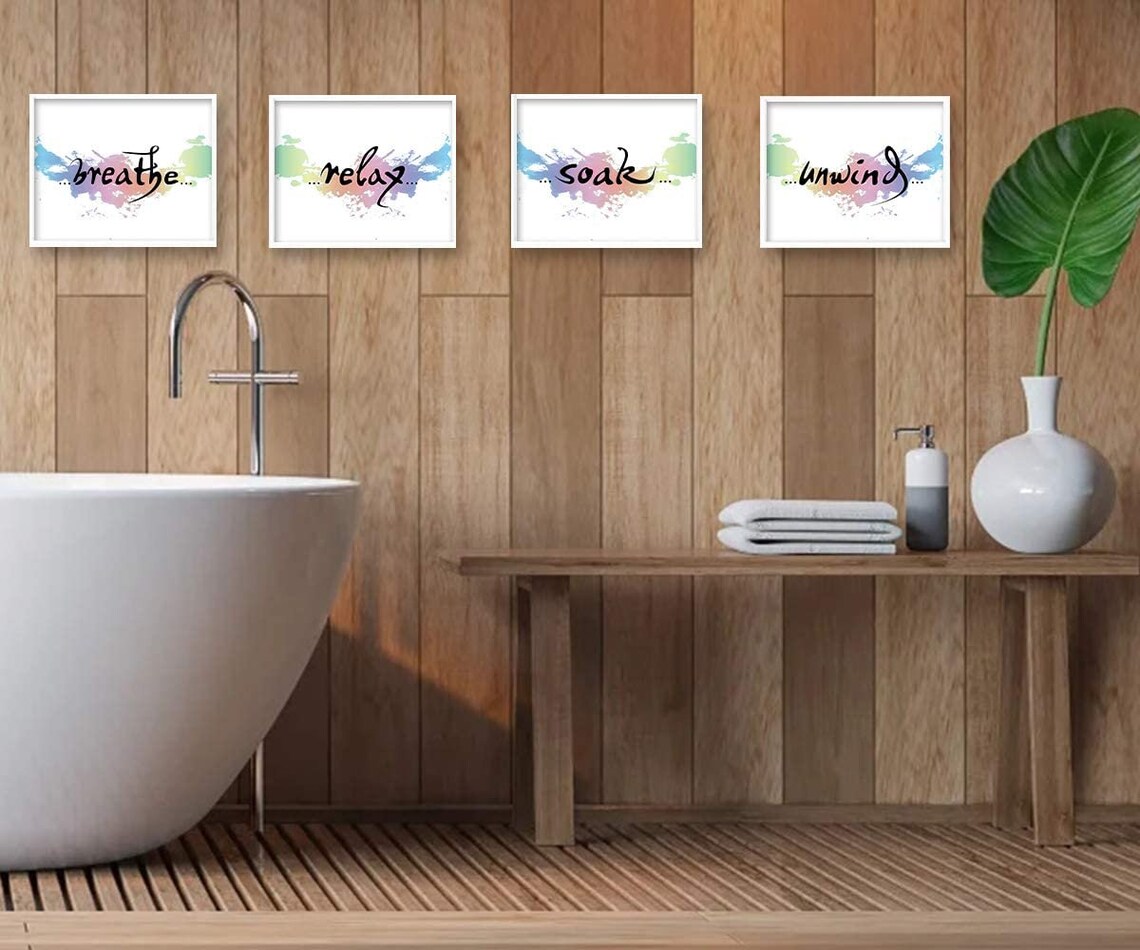 Relax Soak Unwind Breathe Wall Art Prints Unframed 8x10 Etsy