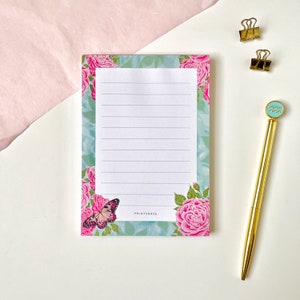 Pink Roses Notepad Set, Floral Notepad Set, Spring/summer Notepad ...