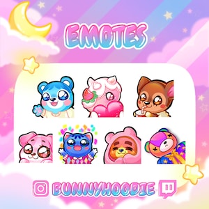 7 Kawaii ACNH Emotes - Twitch Emote Pack Lindo Animal Crossing New Horizons Premades P2U