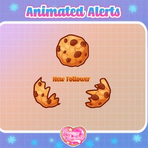 Animerade cookie-aviseringar - Twitch Christmas / Söt cookie delad på mitten