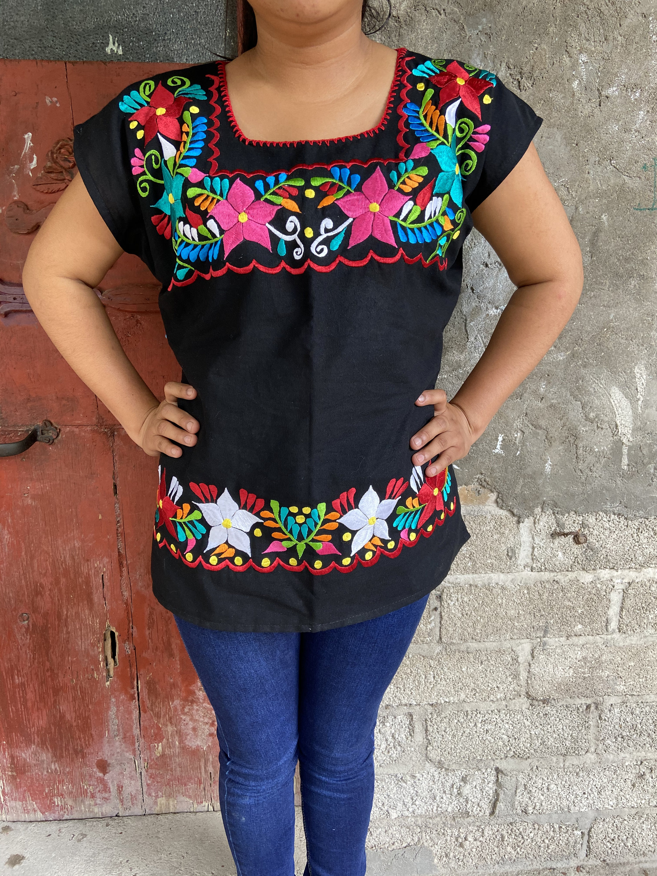 Ropa Artesanal Blusas Bordadas En Manta Blusa Tipica Mexicana
