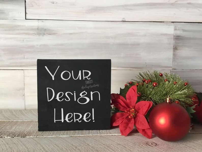 Download Christmas Sign Mockup Holiday Themed Mockup Product Mock ...