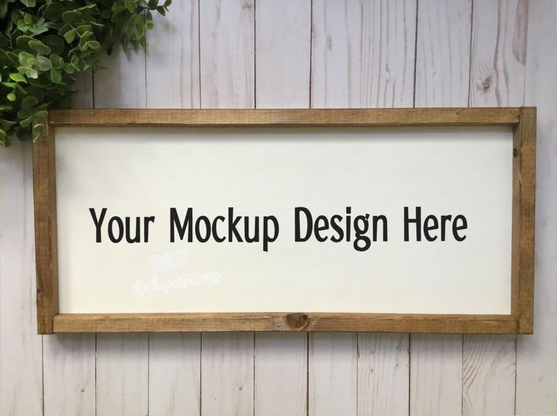 Download Farmhouse Sign Mockup Long Sign Mockup for Wall Blank ...