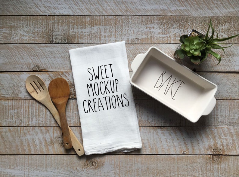 Download Kitchen Towel Mock Up Baking Pan Tea Towel Mock up Click to | Etsy