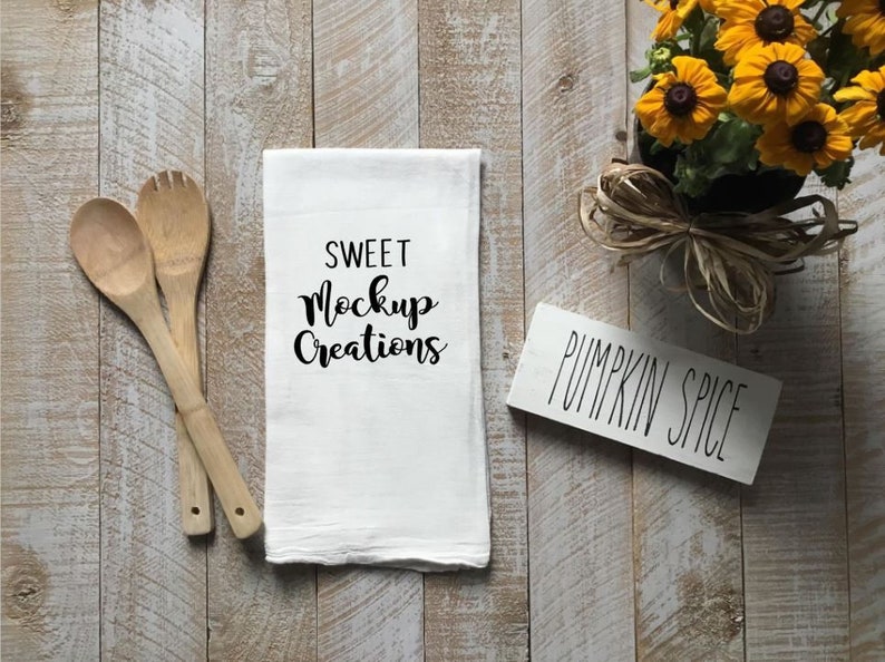 Download Kitchen Towel Mock Up Flour Sack Kitchen Dish Towels Click ...