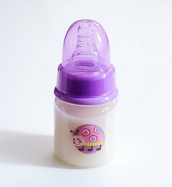 2oz Sealed Reborn Baby Banana Smoothie Bottle w/NO HOLE NIPPLE Preemie Size! 