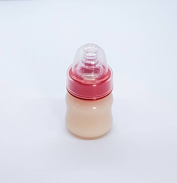 Reborn 2oz Pink “PREEMIE NO HOLE NIPPLE” Faux Formula Baby Bottle~See Photo
