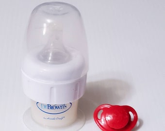 Micropreemie Reborn Doll Accessory Set! Dr. Brown's 15cc Bottle w/ Preemie No Hole Nipple & Magnetic Honeybug Micro Preemie Pacifier.