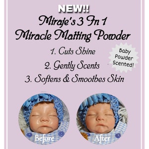 Miraje's 3 in 1 Miracle Matting Powder For Silicone Baby Dolls! (15g)